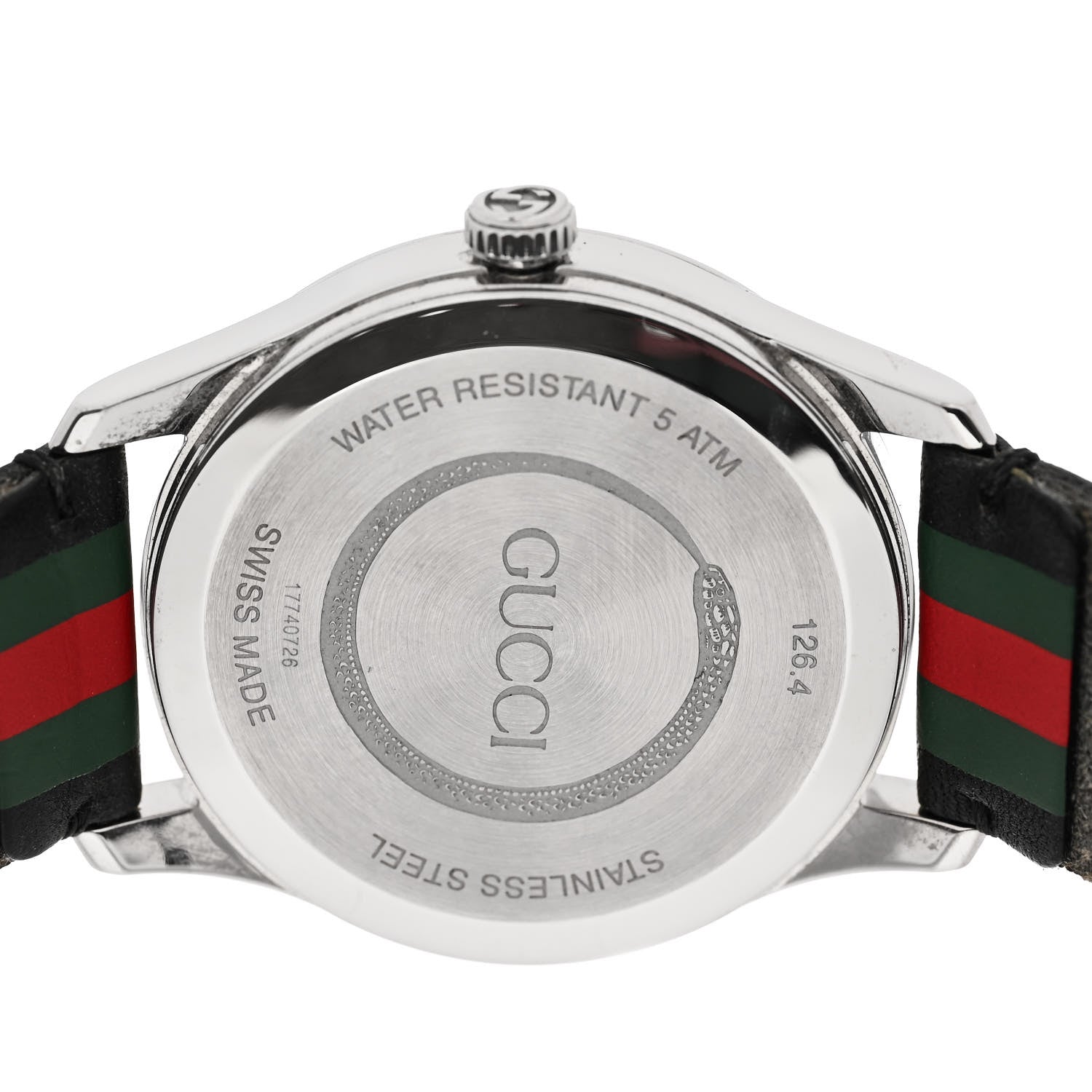 Gucci Stainless Steel Calfskin 38mm G-Timeless Stripe Web Quartz Watch Black 4 of 8