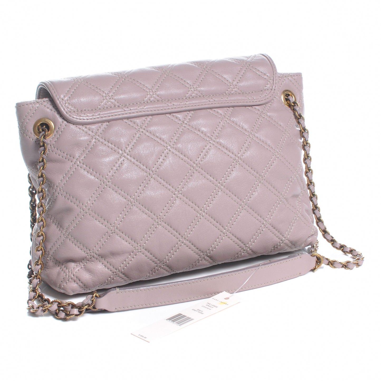 Leather Quilted Large Single Dusty Rose