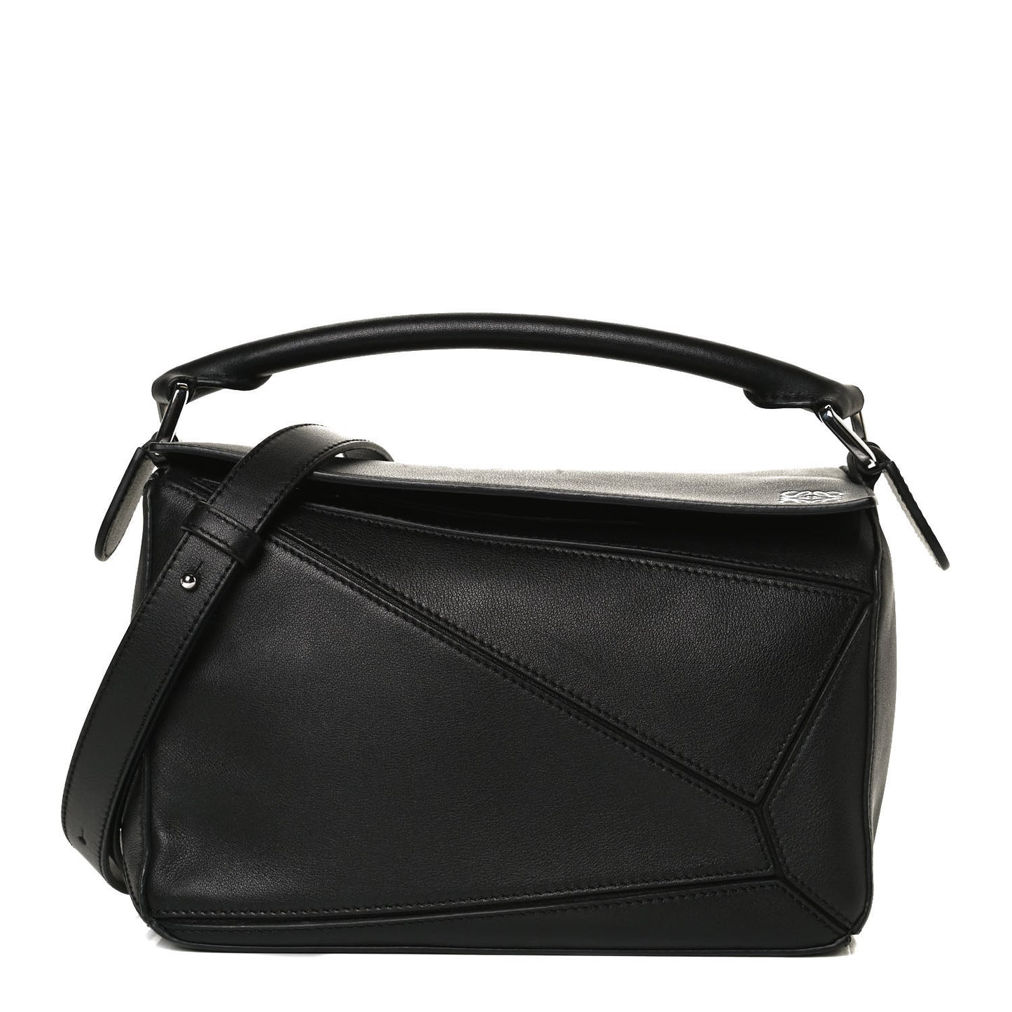 Calfskin Small Puzzle Bag Black