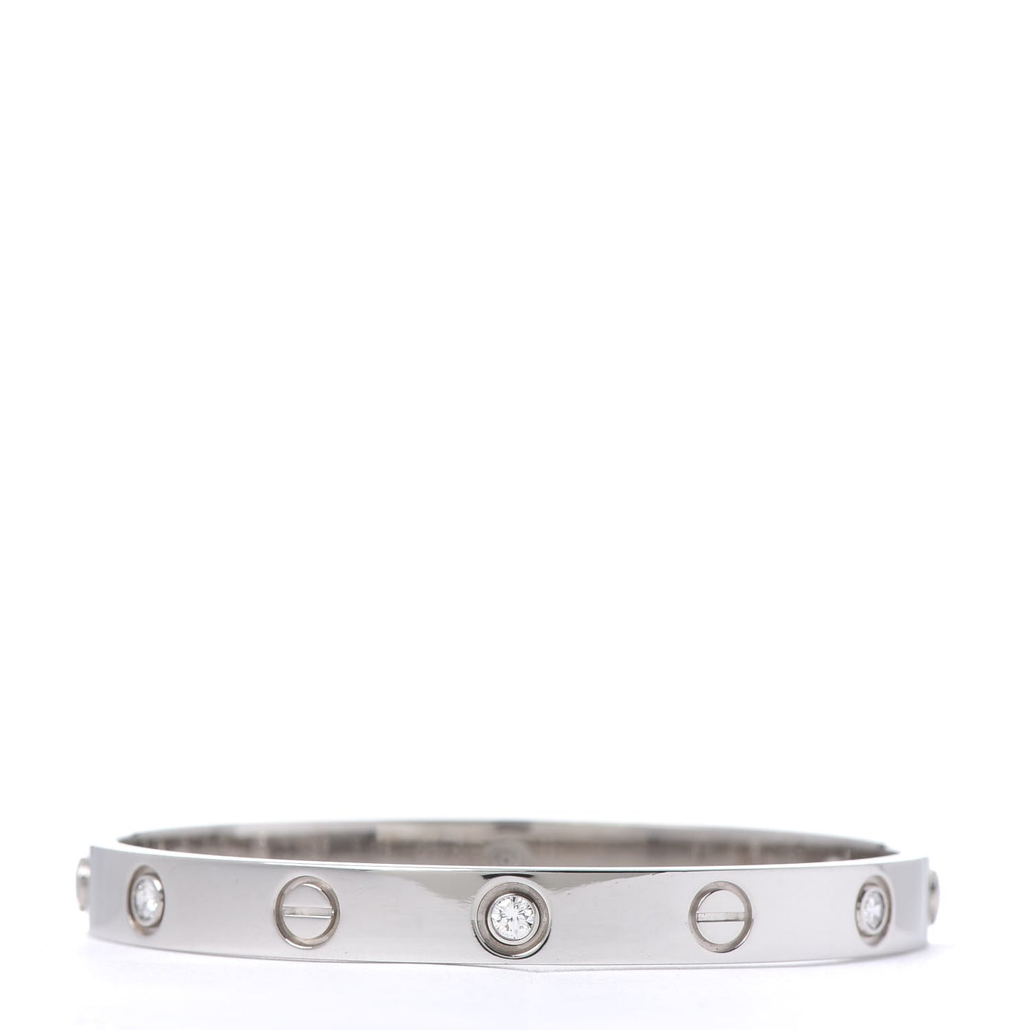 18K White Gold 6 Diamond LOVE Bracelet 16