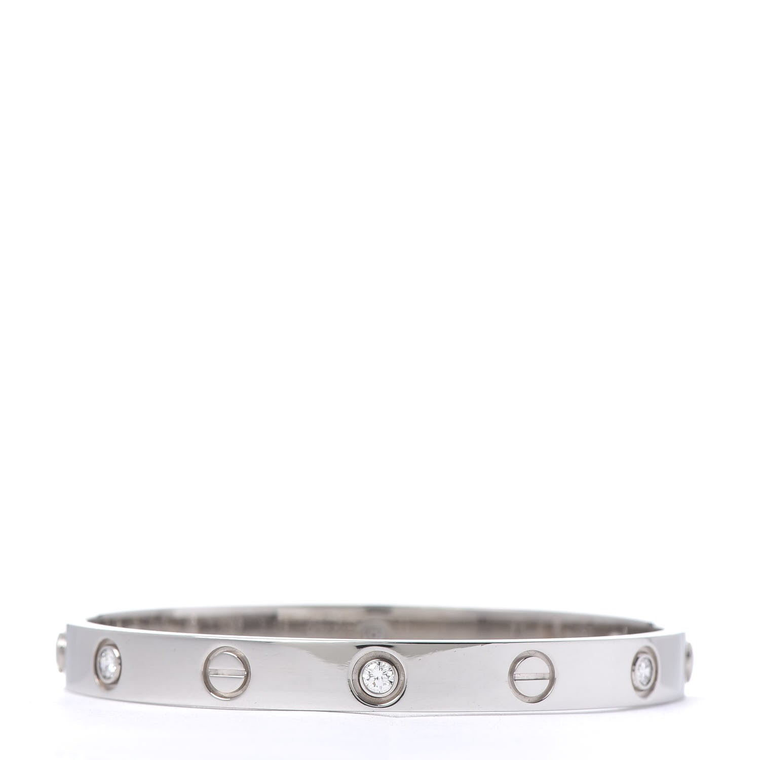 Cartier 18K White Gold 6 Diamond LOVE Bracelet 16 3 of 7