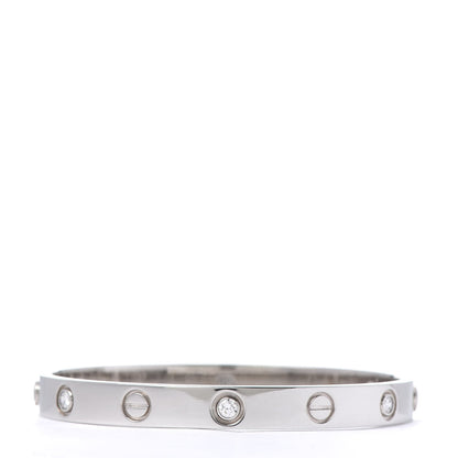 Cartier 18K White Gold 6 Diamond LOVE Bracelet 16 3 of 7