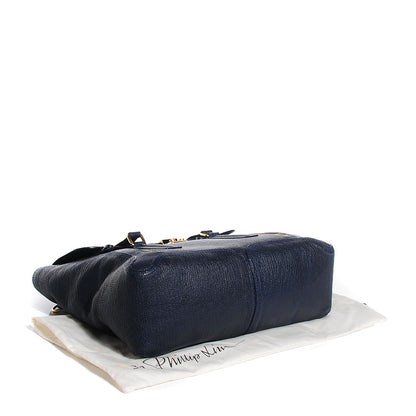 3.1 Phillip Lim 3.1 Textured Calfskin Large Pashli Satchel Ink 4 of 12