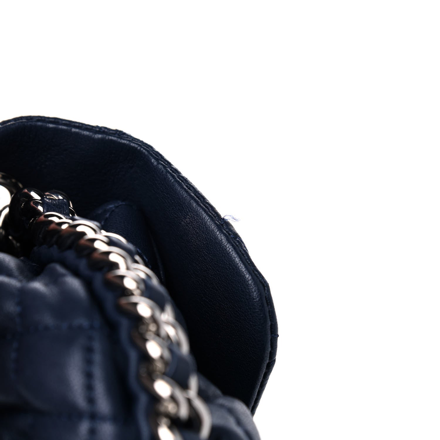 Chanel Washed Lambskin Mini Chain Around Messenger Navy Blue 8 of 9