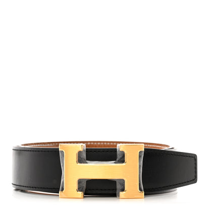 Hermes Box Togo 32mm H Belt 85 Black Gold 1 of 5