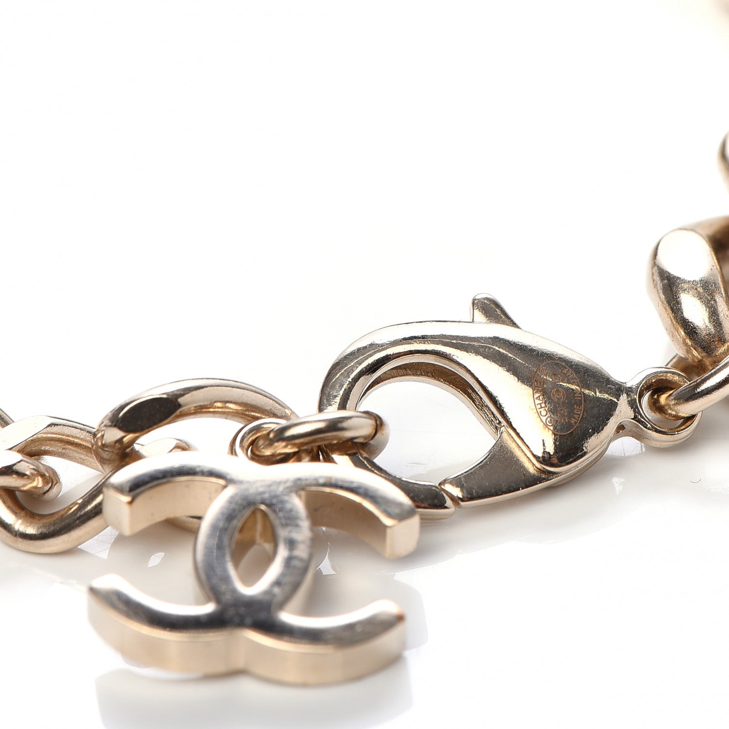 Chanel Crystal Chain CC Bracelet Gold 5 of 6