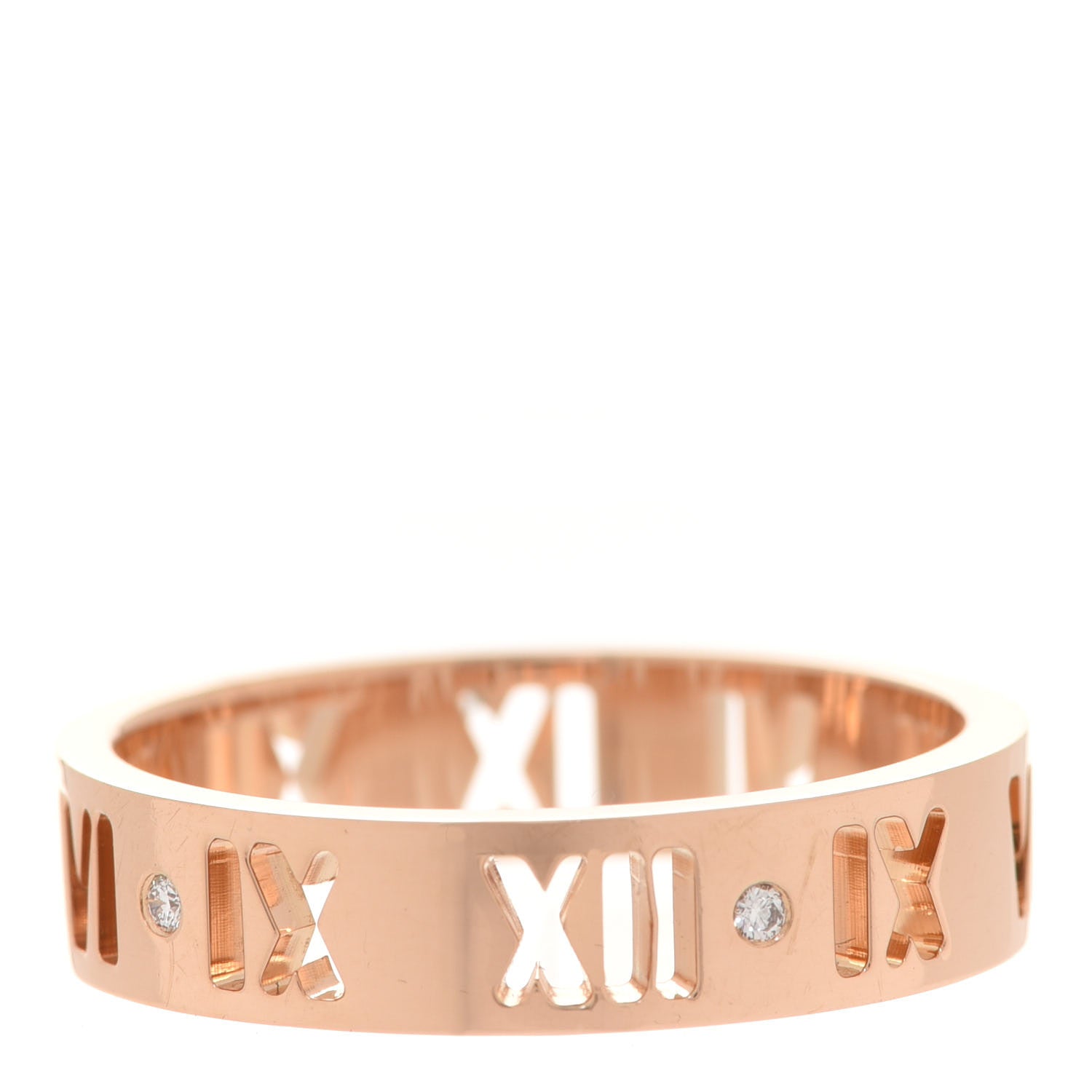 Tiffany 18K Rose Gold Diamond Atlas Pierced Ring 58 8.5 3 of 5