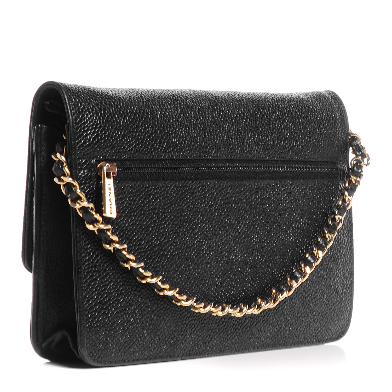 Chanel Caviar Timeless CC Wallet on Chain WOC Black 5 of 8