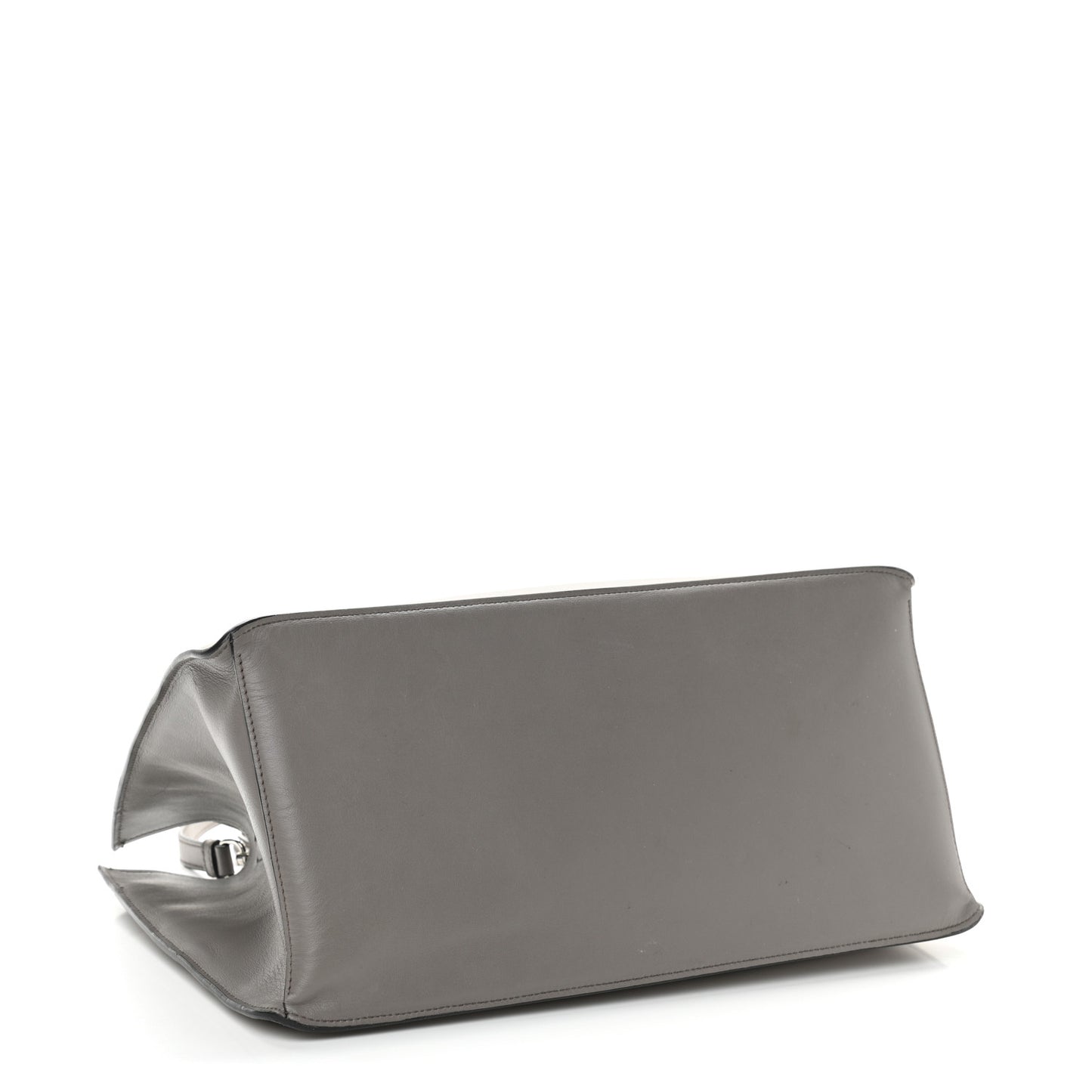City Calfskin Large Etiquette Tote Light Grey