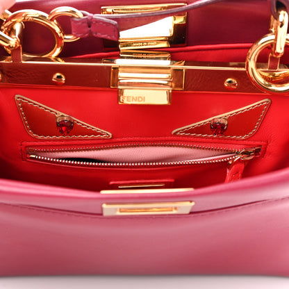 Fendi Nappa Monster Eyes Mini Peekaboo Iconic Satchel Amarena Fiamma 6 of 10