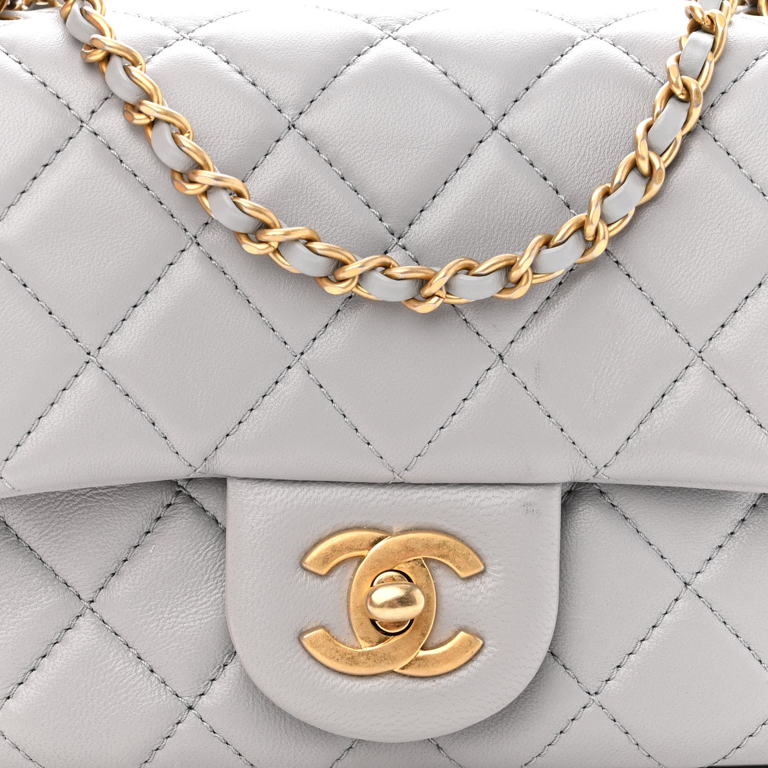 Chanel Lambskin Quilted Mini Pearl Crush Flap Light Purple 8 of 10