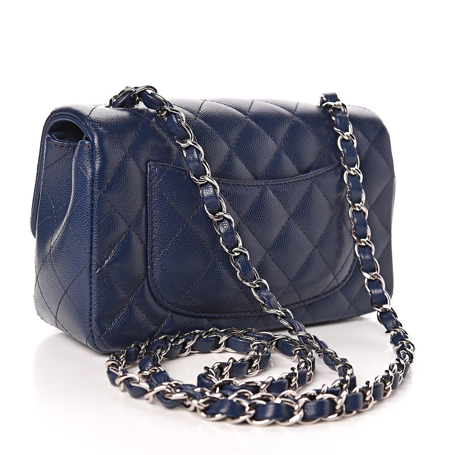 Chanel Caviar Quilted Mini Rectangular Flap Dark Blue 3 of 10