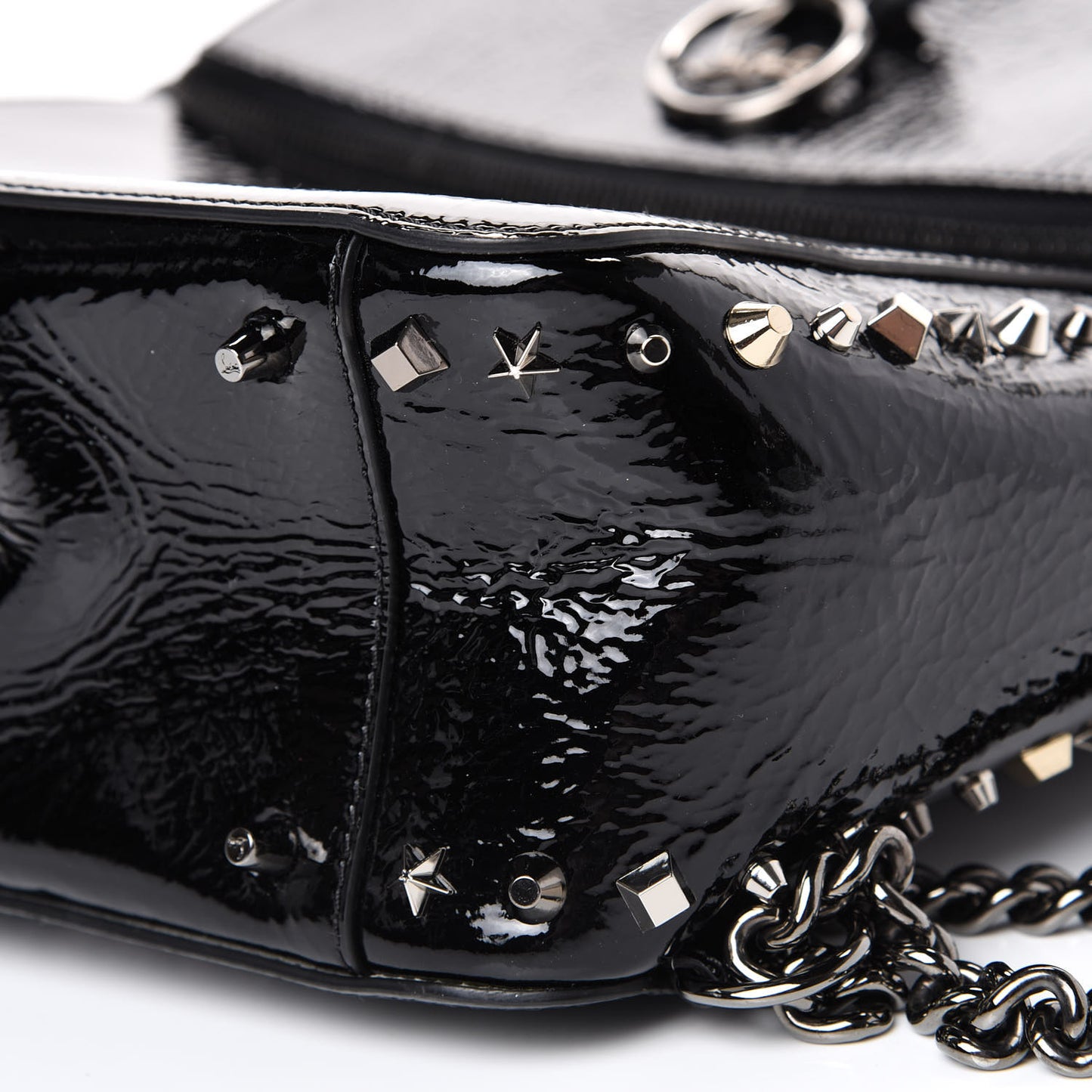 Vintage Patent Calfskin Rubylou Backpack Black