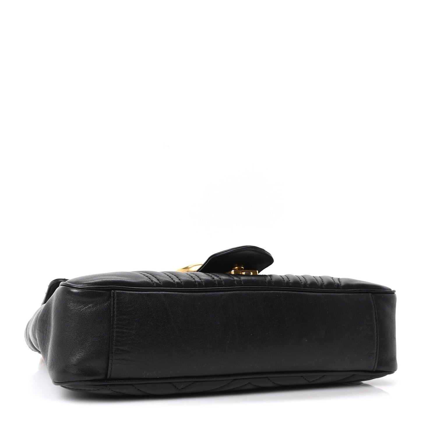 Calfskin Matelasse Medium GG Marmont Shoulder Bag Black
