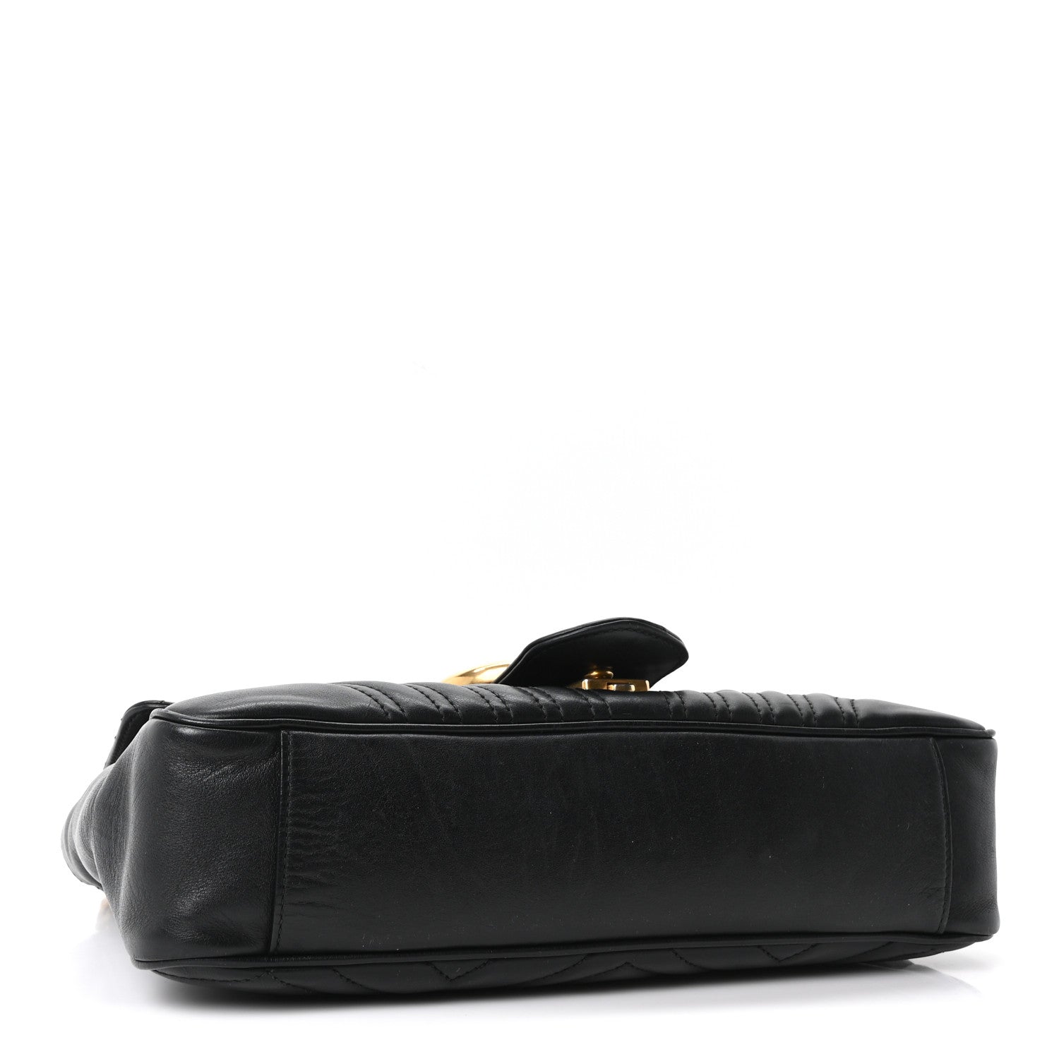 Gucci Calfskin Matelasse Medium GG Marmont Shoulder Bag Black 4 of 10