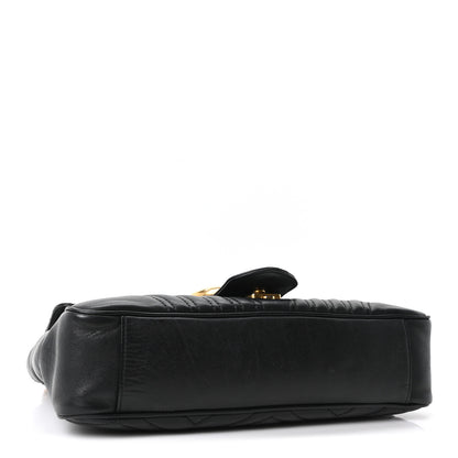 Gucci Calfskin Matelasse Medium GG Marmont Shoulder Bag Black 4 of 10