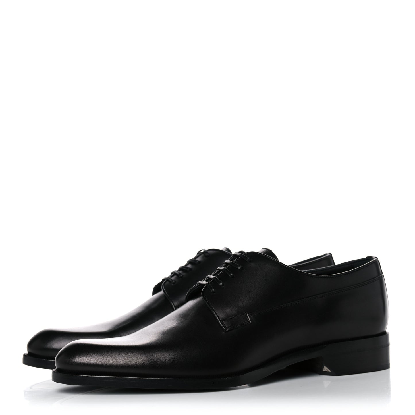 Calfskin Mens Derby Shoes 41 Black