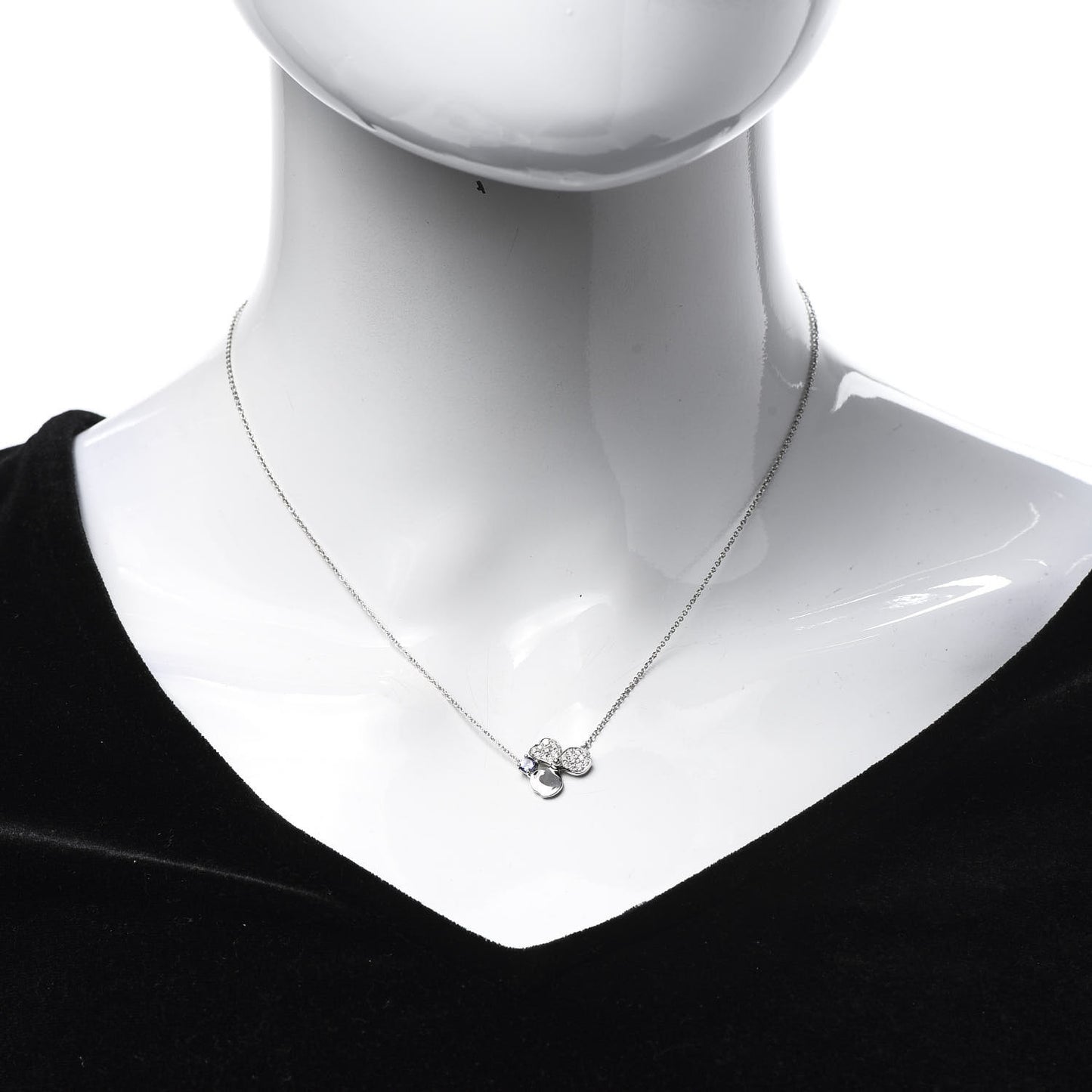 Platinum Diamond Tanzanite Paper Flowers Pendant Necklace