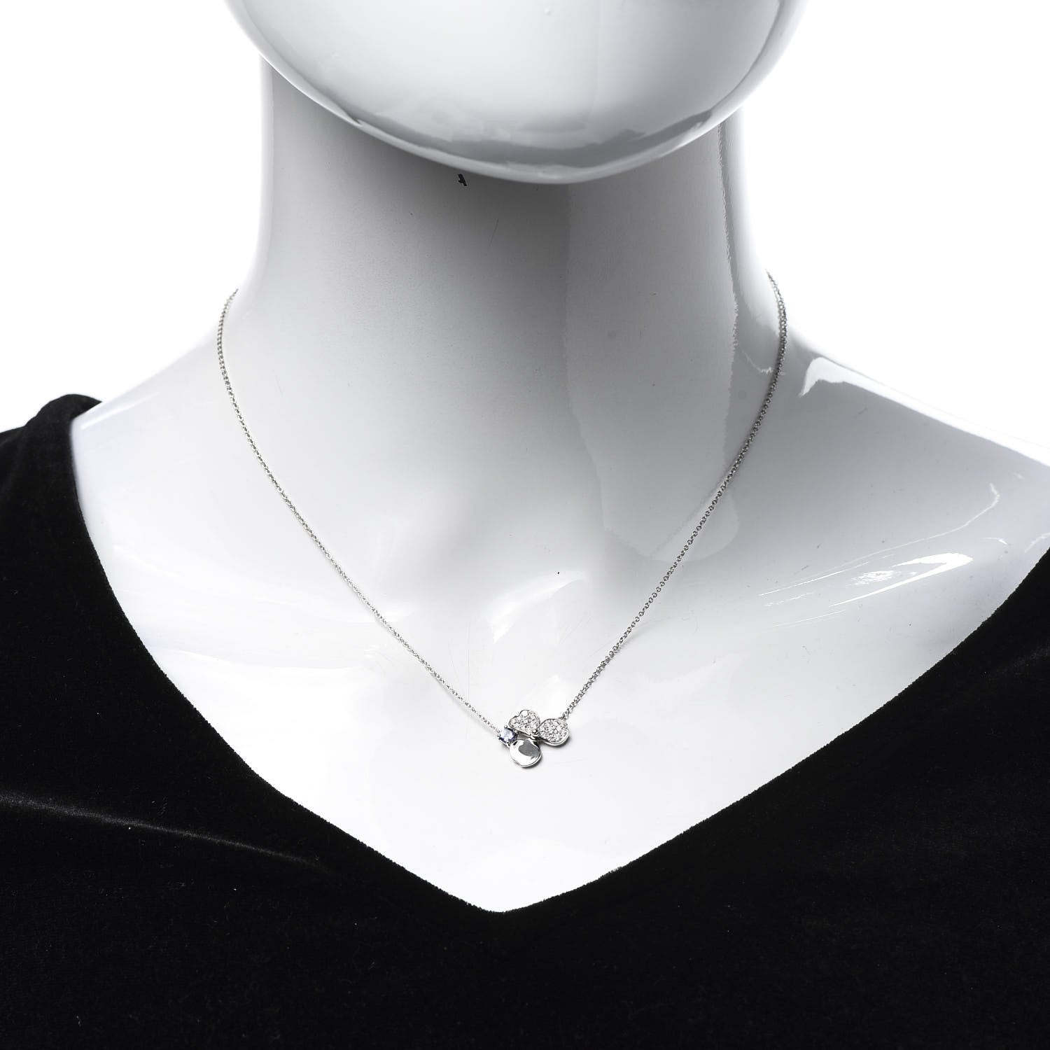 Tiffany Platinum Diamond Tanzanite Paper Flowers Pendant Necklace 2 of 8