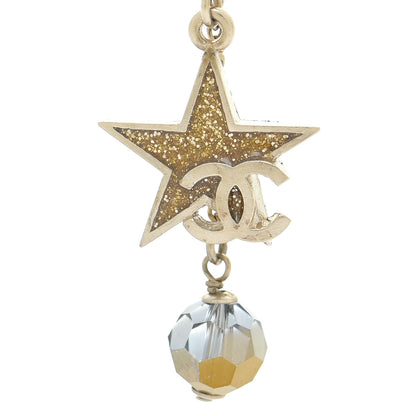 Chanel Metal Crystal Star Moon Earrings Gold 6 of 7