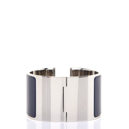 Hermes Enamel Extra Wide Clic Clac H Bracelet PM Bleu Nuit 3 of 7