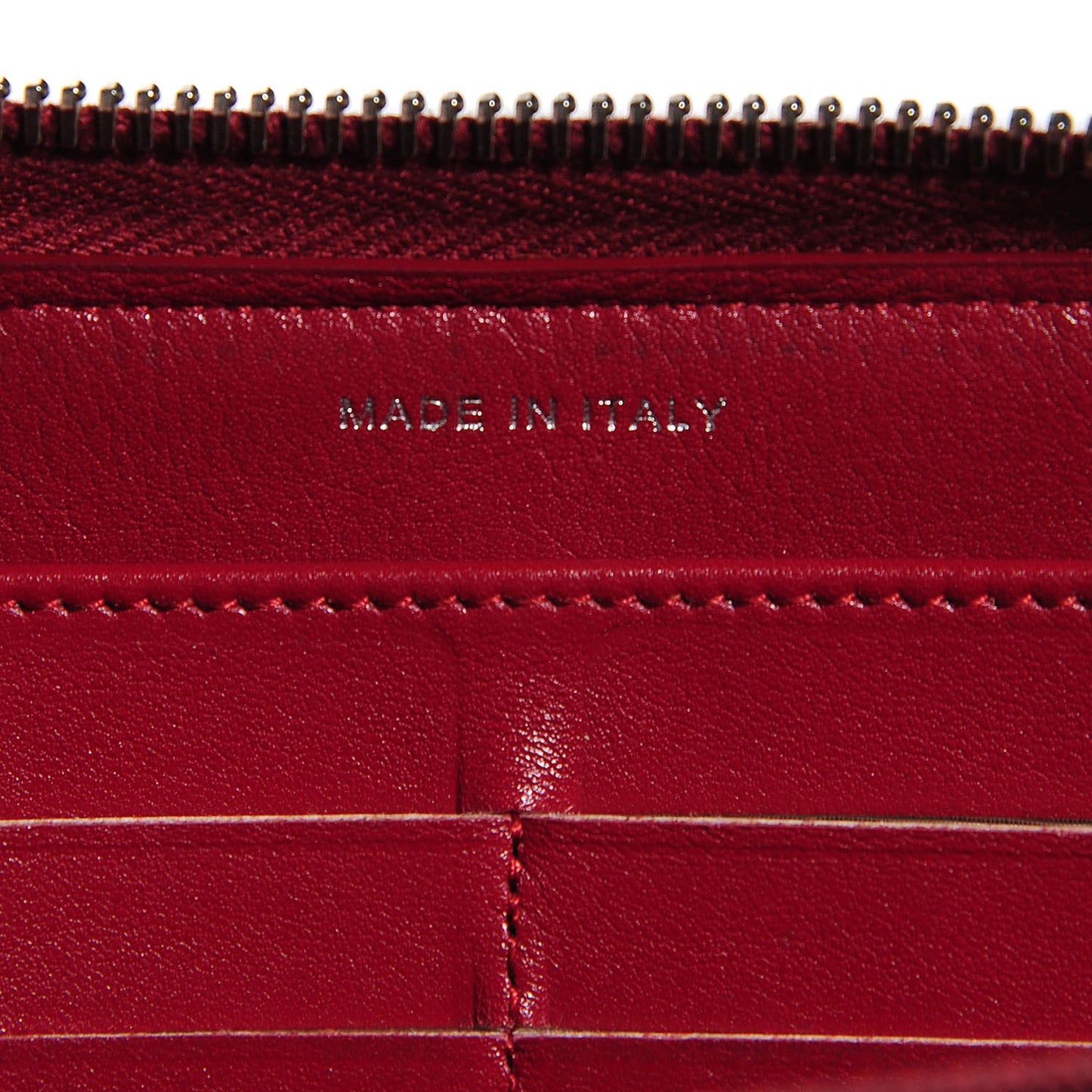 Caviar Quilted Large Gusset Zip Around Wallet Dark Red