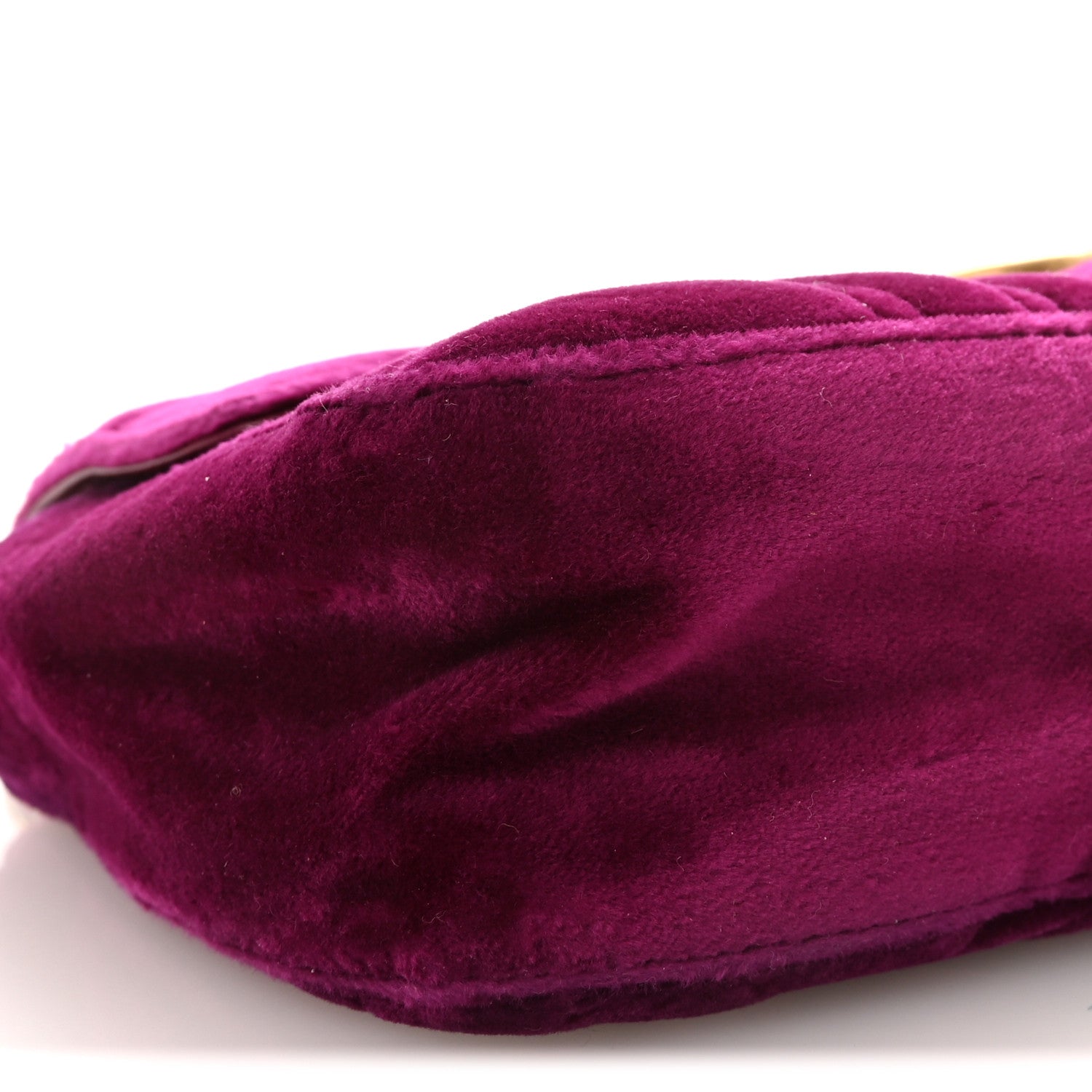 Gucci Velvet Matelasse Mini GG Marmont Shoulder Bag Fuchsia Violet Cyclamen 9 of 10