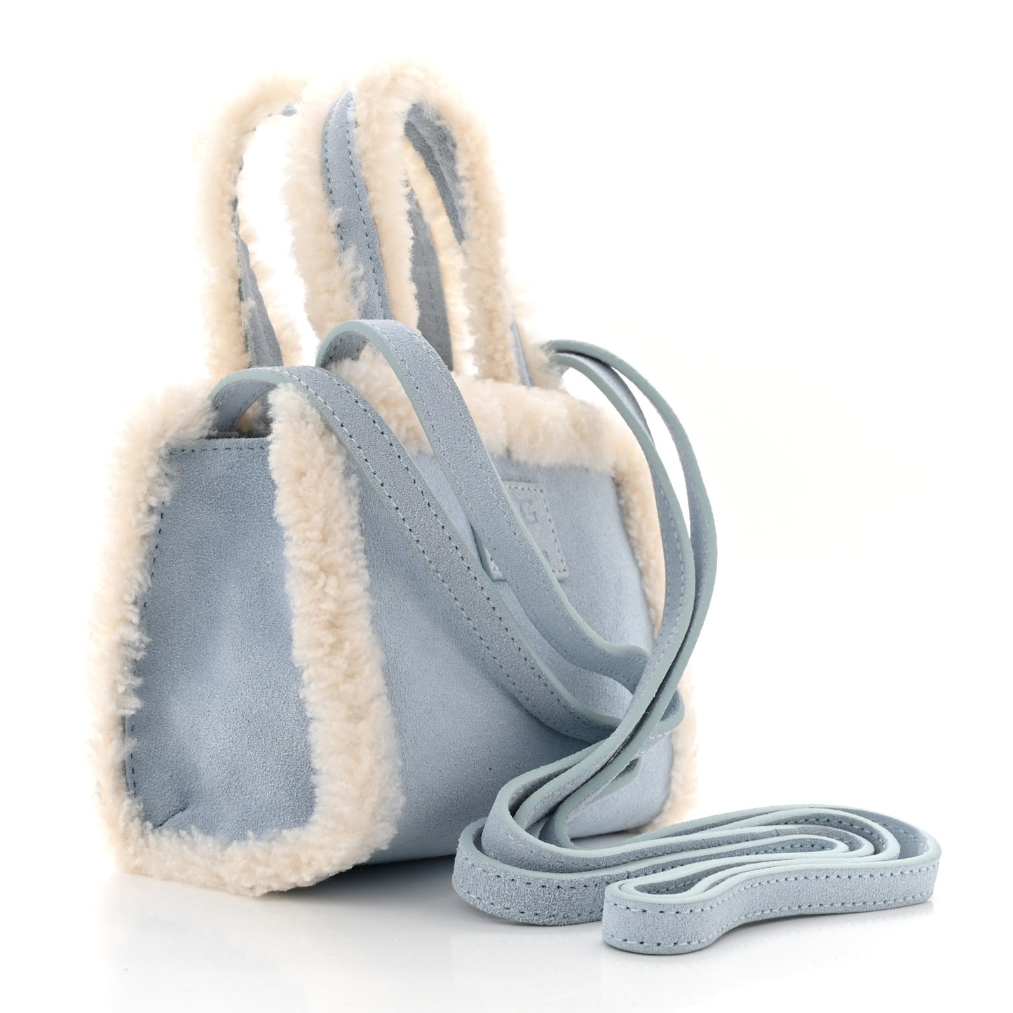 X UGG Suede Shearling Small Shopping Bag Blue