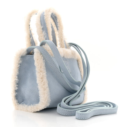 Telfar X UGG Suede Shearling Small Shopping Bag Blue 2 of 9