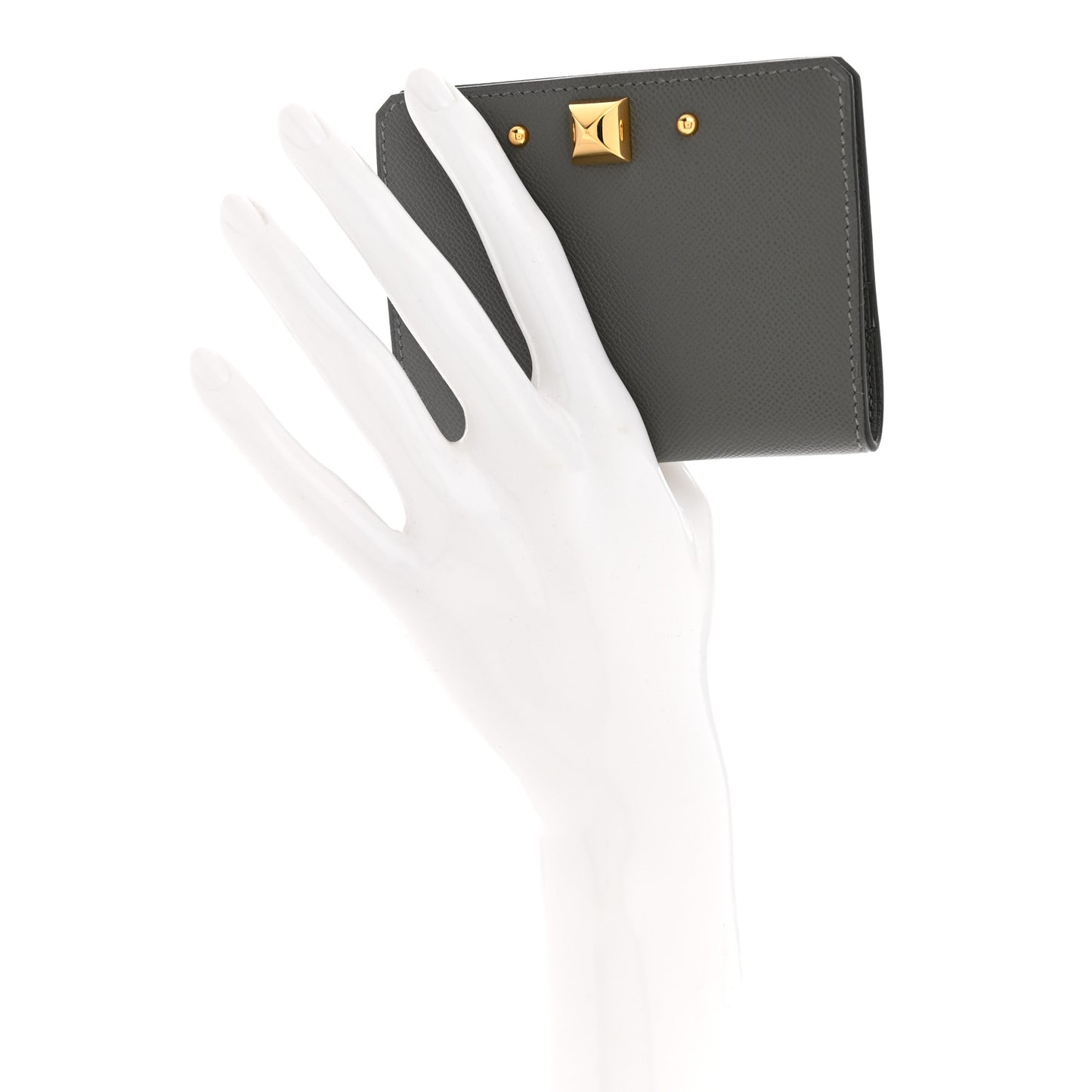 Madame Calfskin Medor Card Holder Gris Meyer