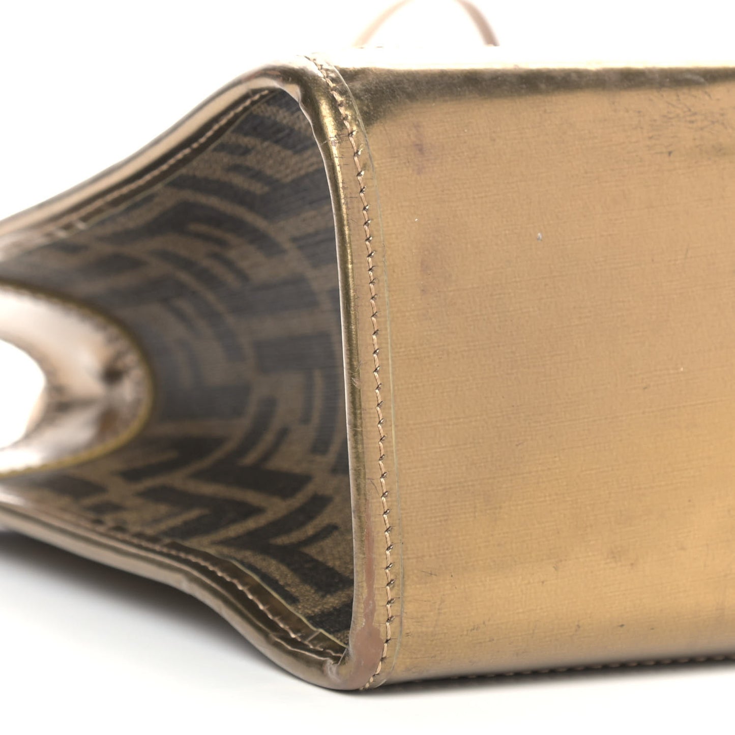 Metallic Calfskin Zucca Spalmati Shopping Tote Tobacco