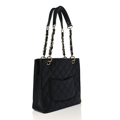 Chanel Caviar Quilted Petit Shopping Tote PST Black 3 of 10