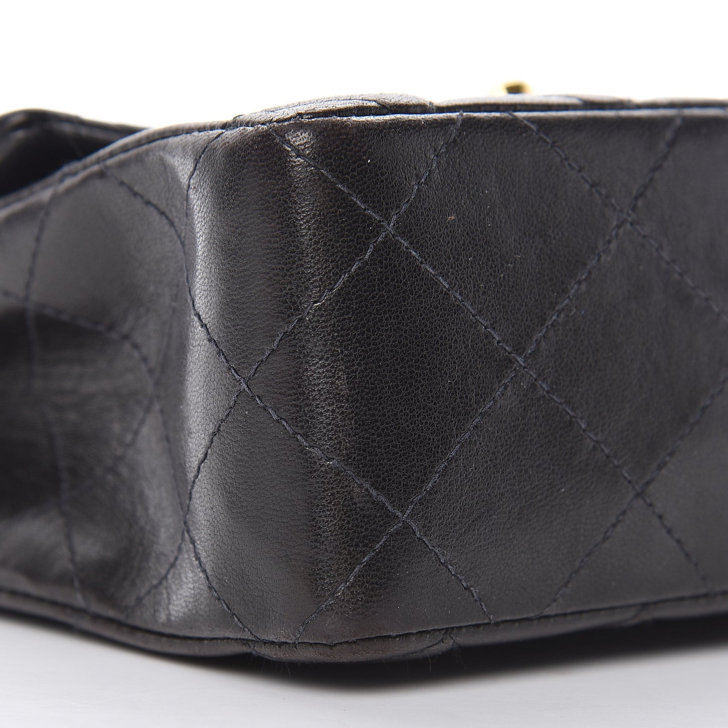 Lambskin Quilted Mini Square Flap Black