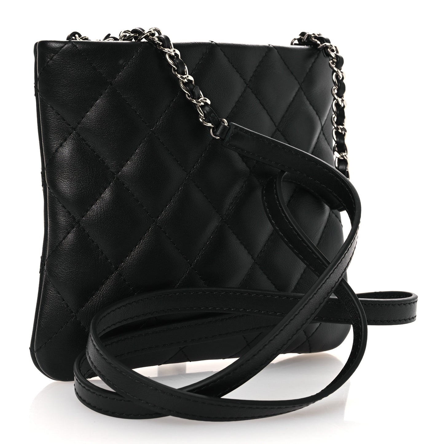 Lambskin Quilted Crossbody Bag Black