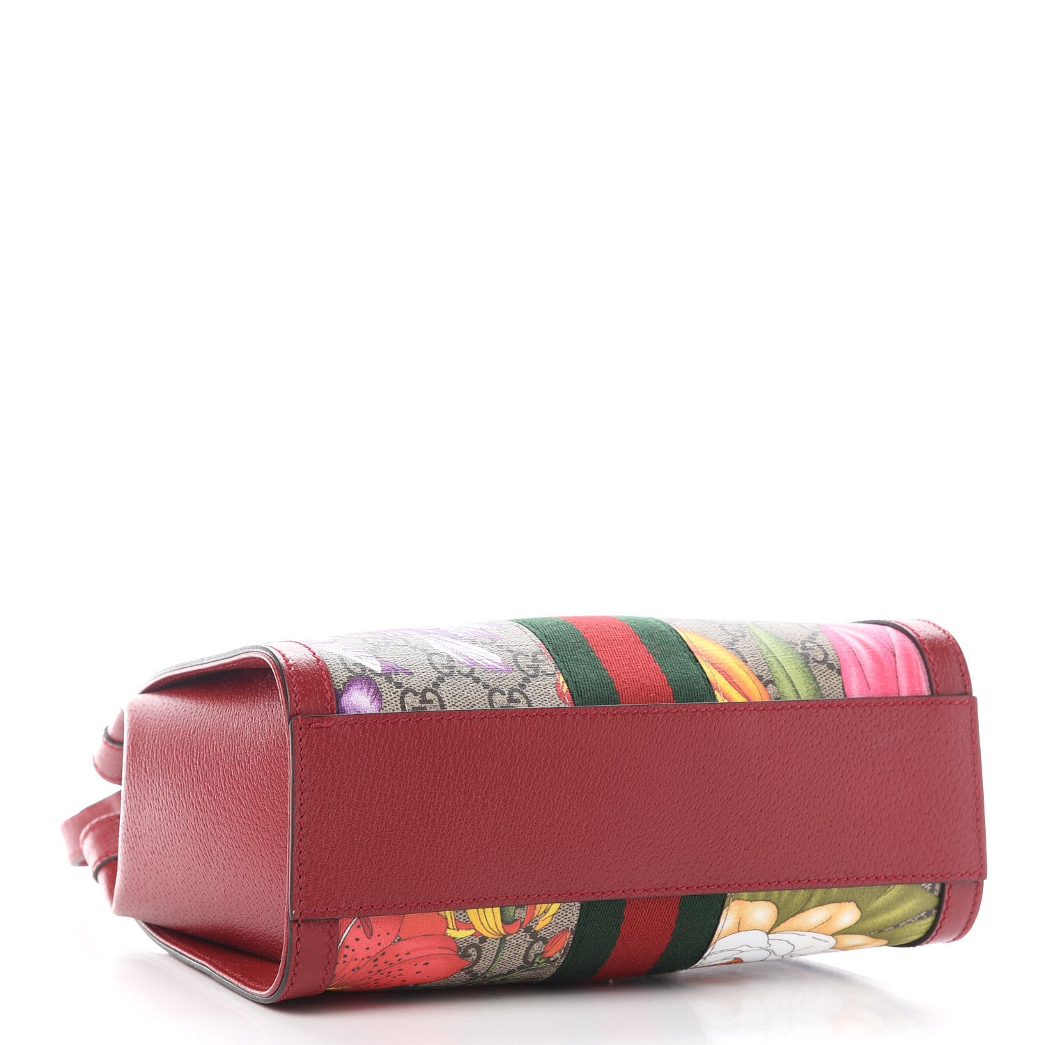 Gucci GG Supreme Monogram Flora Web Small Ophidia Tote Bag Red 4 of 10