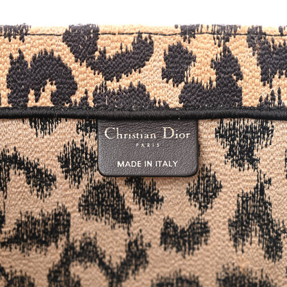 Christian Dior Canvas Mizza Embroidered Large Leopard Book Tote Beige 6 of 11