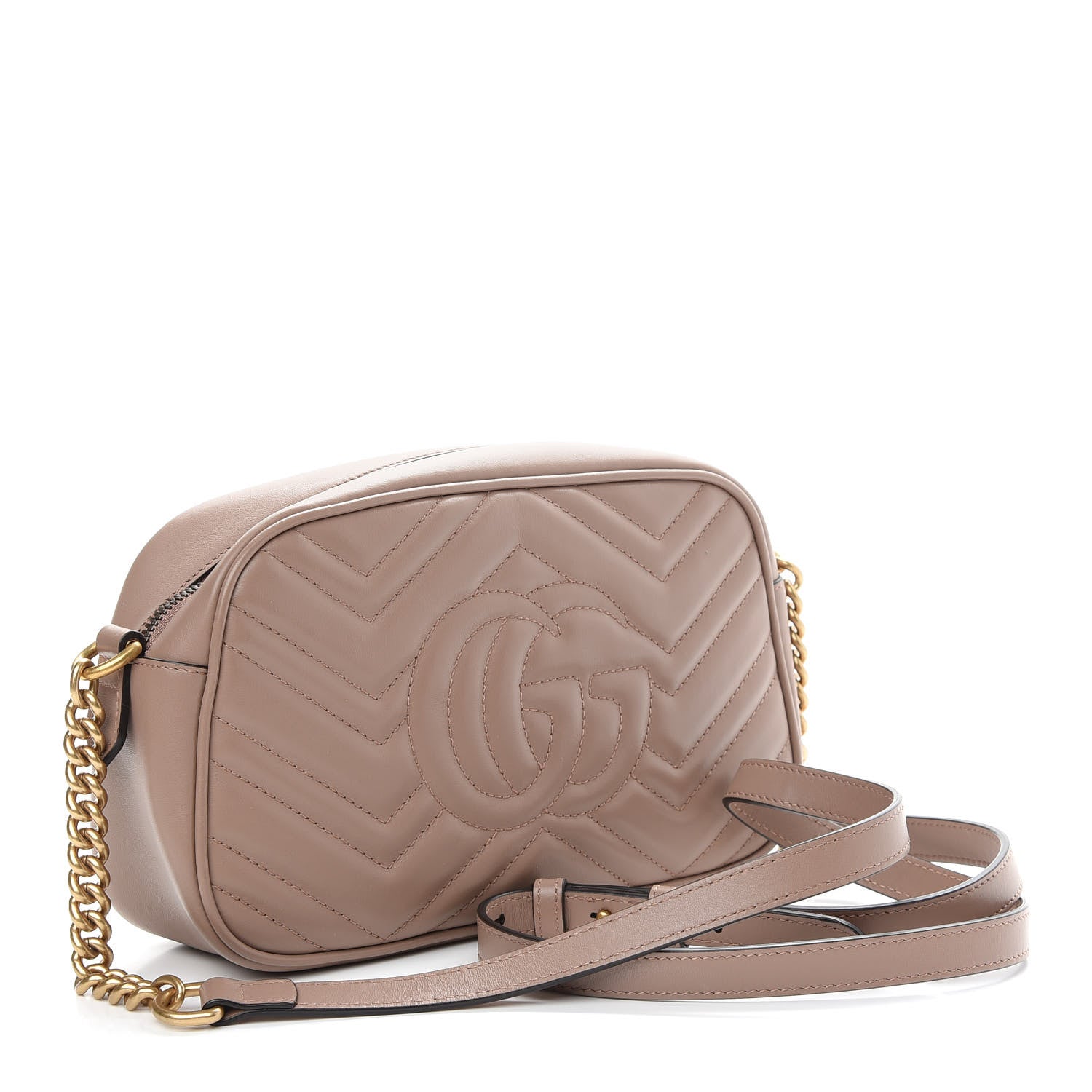 Gucci Calfskin Matelasse Small GG Marmont Chain Shoulder Bag Porcelain Rose 3 of 9