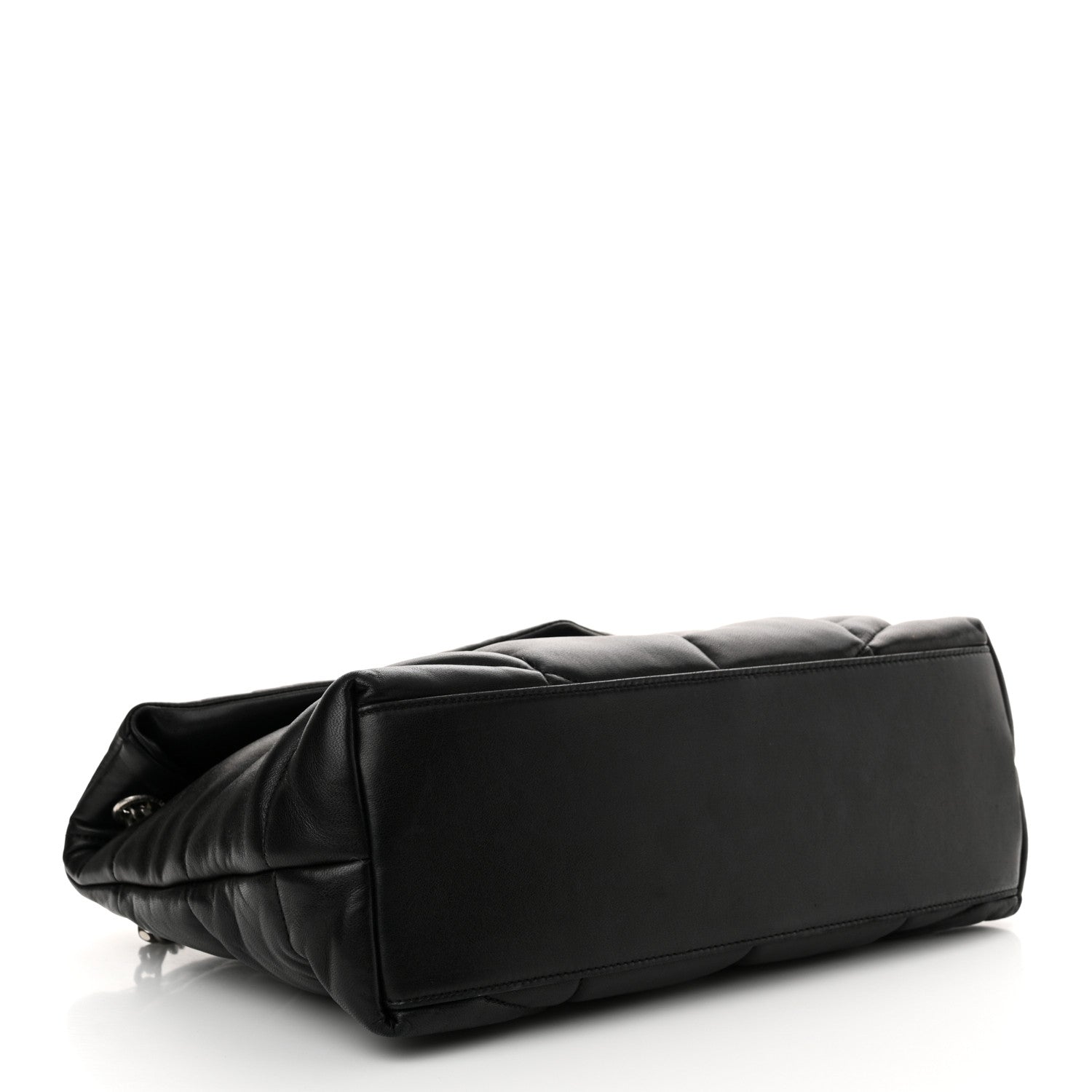 Saint Laurent Lambskin Quilted Medium Loulou Puffer Monogram Chain Satchel Black 4 of 10