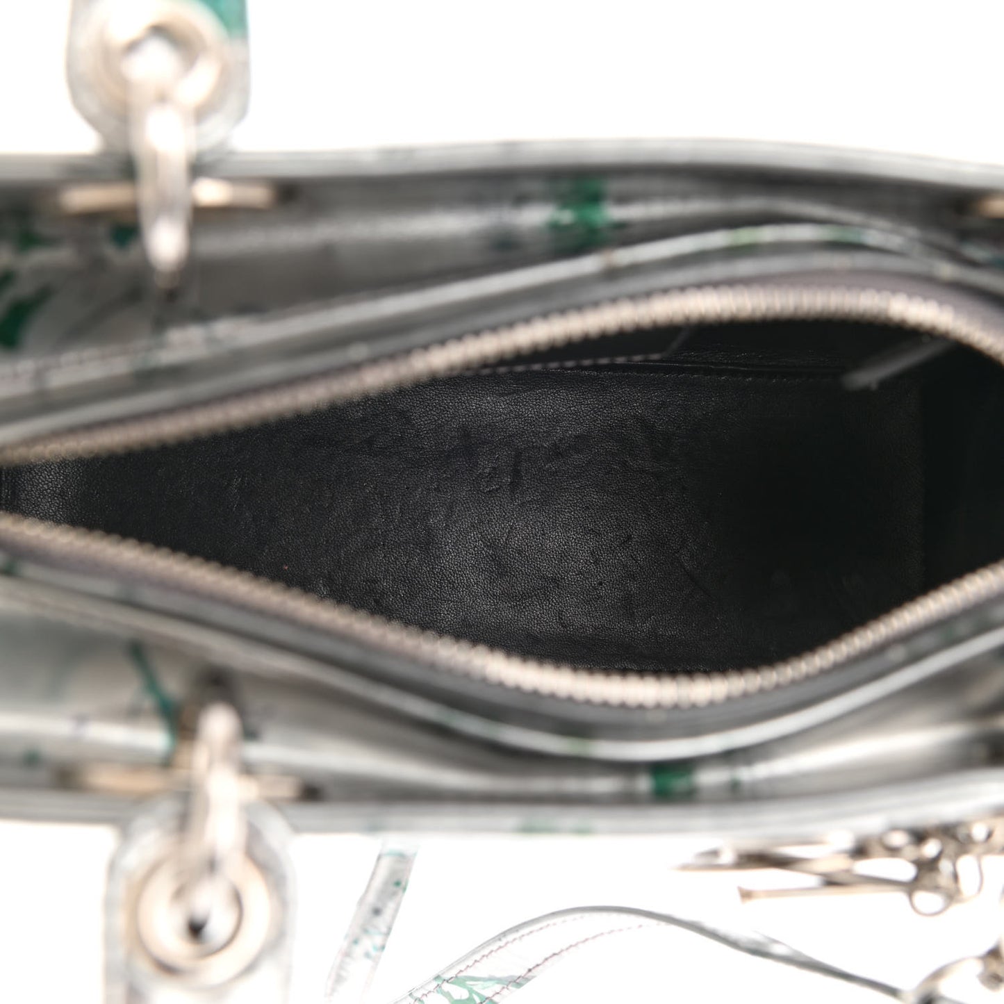 Metallic Patent Floral Printed Medium Lady Dior
