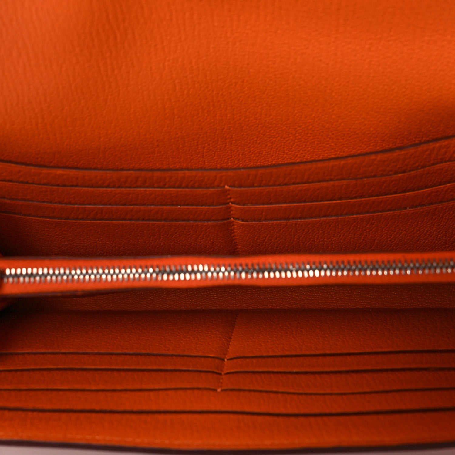 Hermes Chevre Mysore Kelly Longue Wallet Orange 5 of 8
