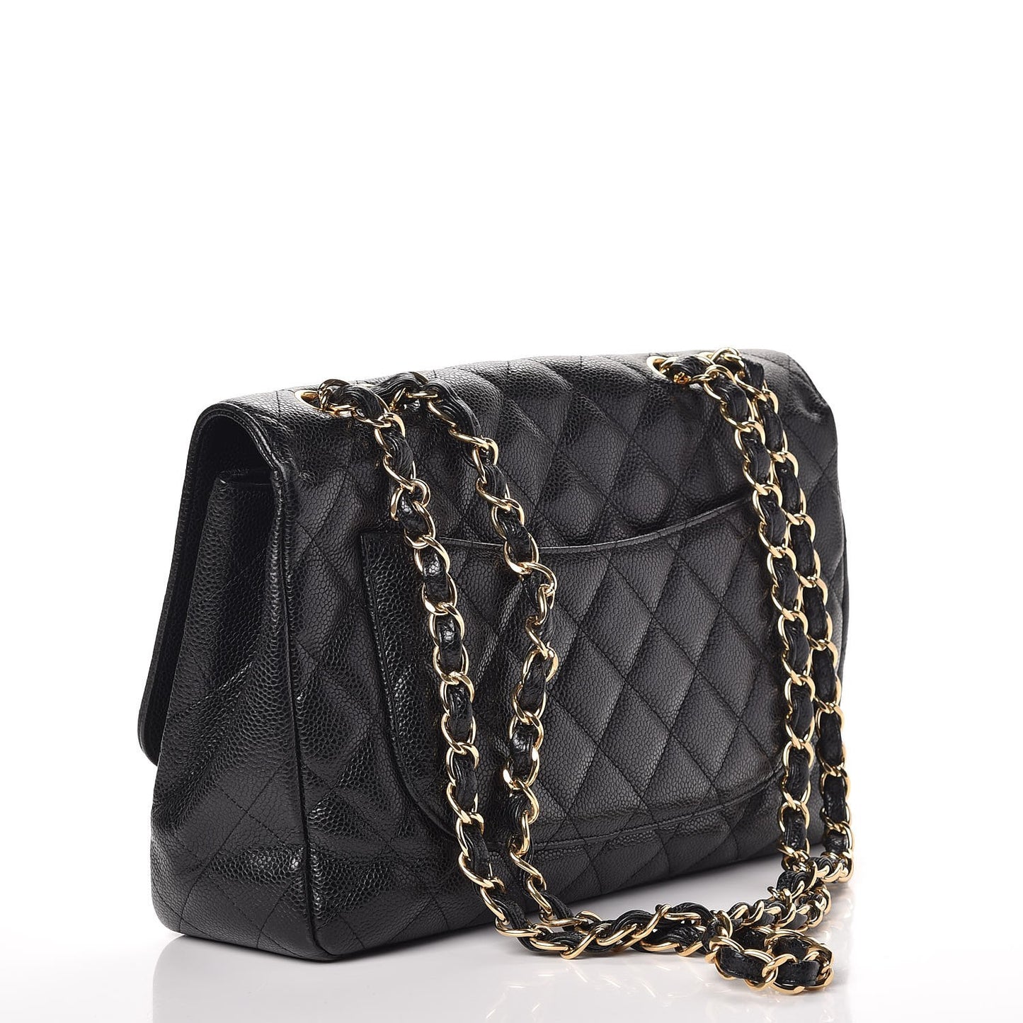 Caviar Quilted Jumbo Single Flap Black