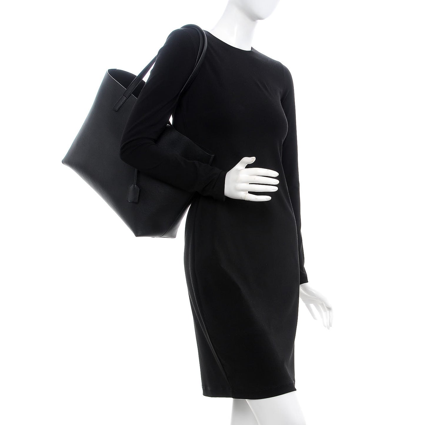 Calfskin Large Shopping Tote Black