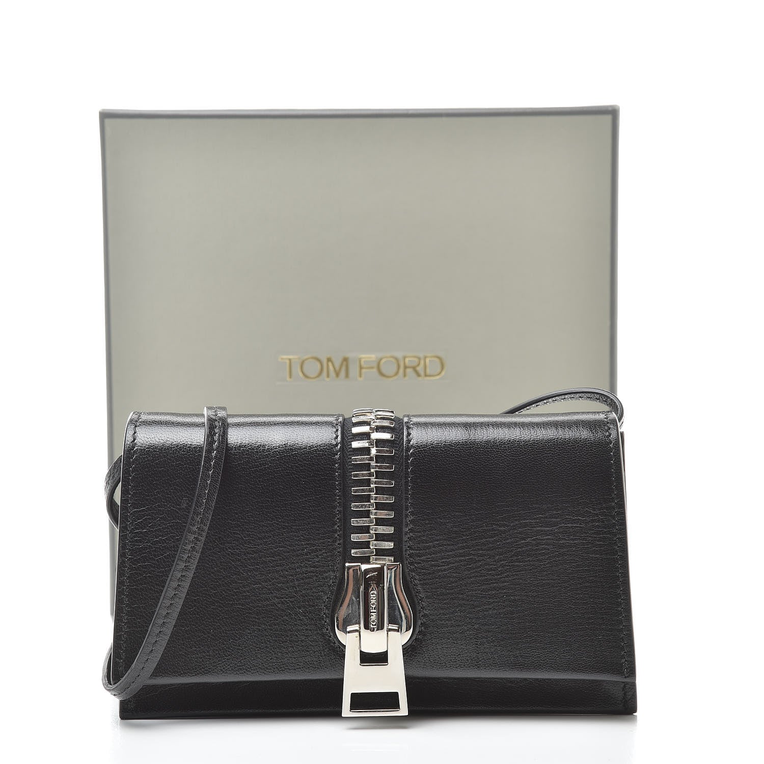 Tom Ford Calfskin Sedgwick Zip Clutch Black 12 of 12