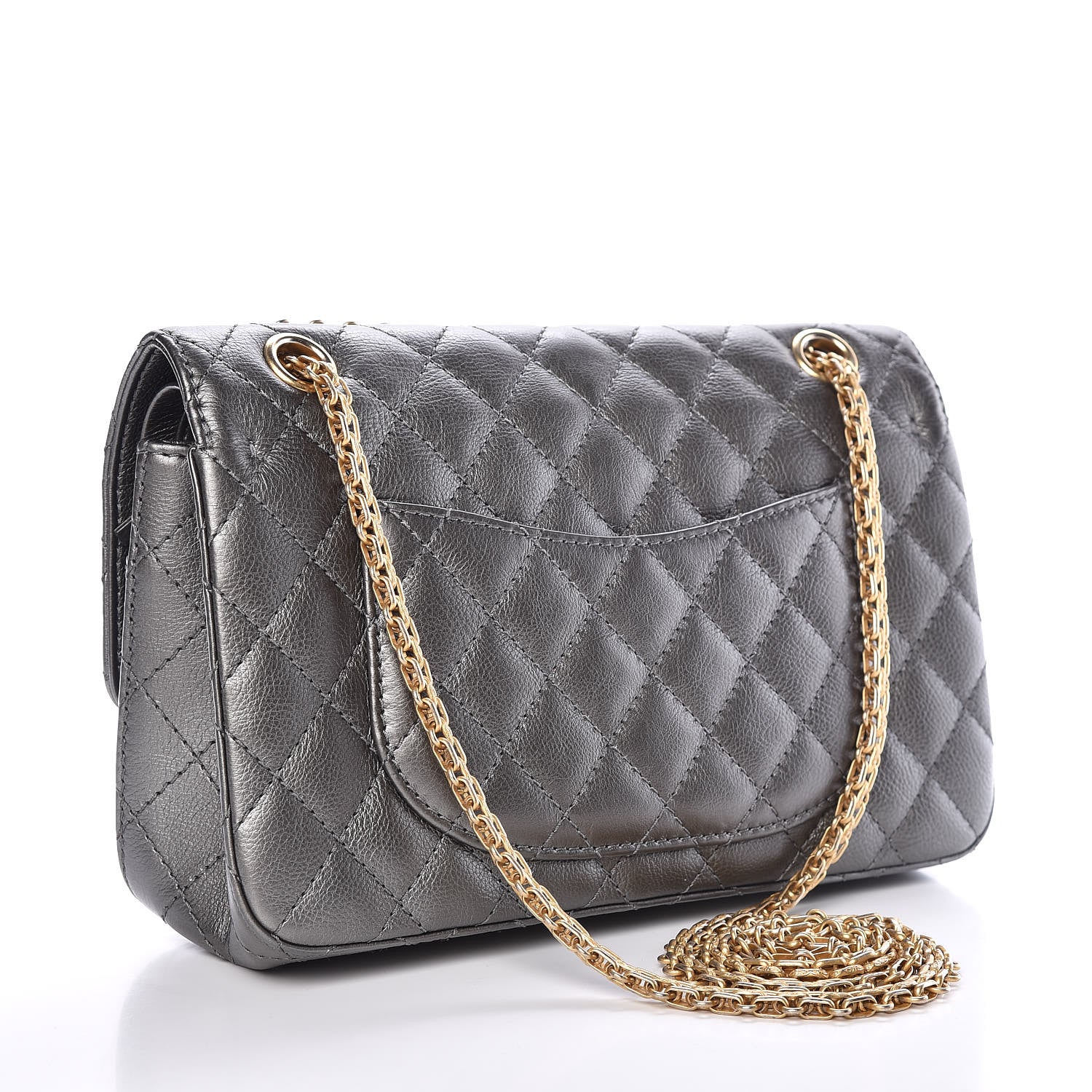 Chanel Metallic Calfskin Quilted 2.55 Reissue 225 Flap Charcoal 3 of 15