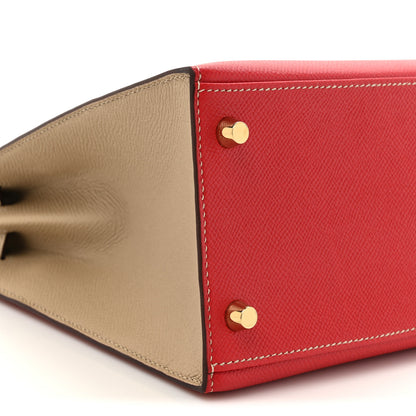 Hermes Epsom Horseshoe Kelly Sellier 28 Rouge Casaque Trench 10 of 10