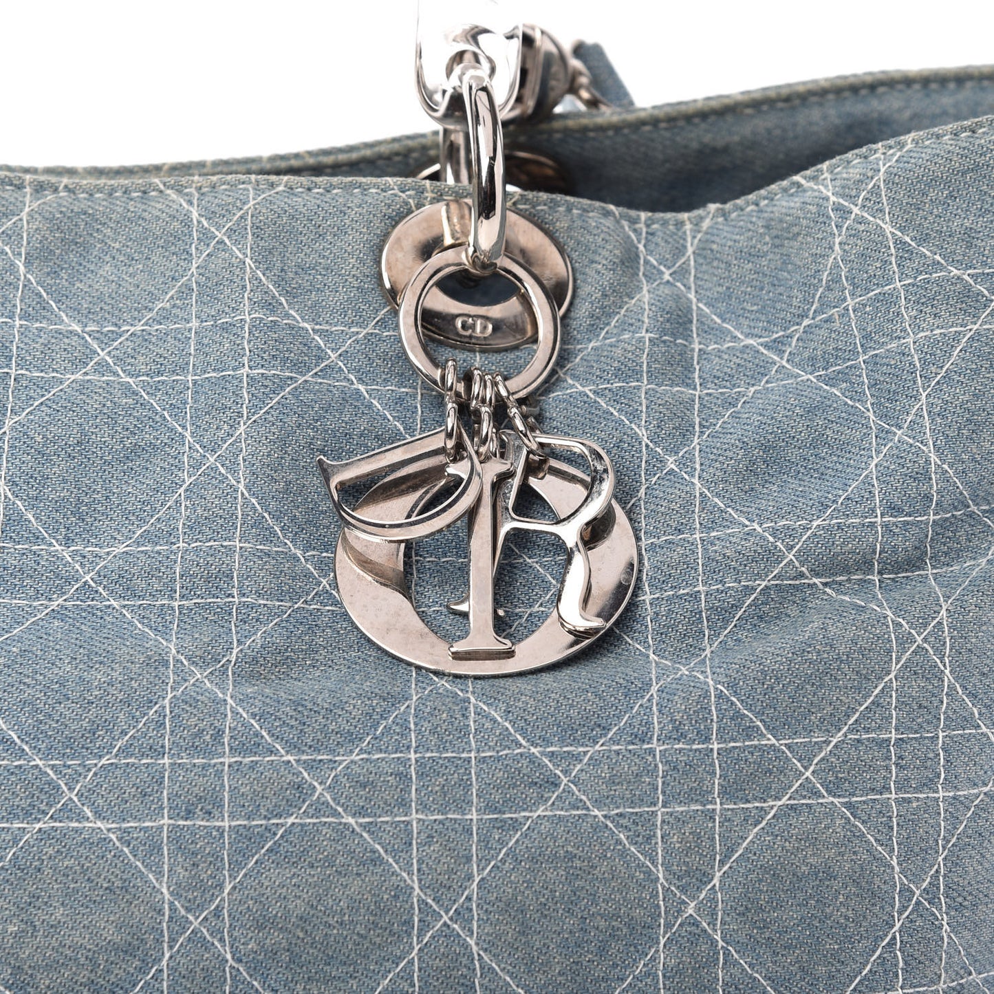 Denim Cannage Large Lady Dior Light Blue