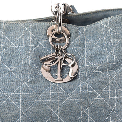 Christian Dior Denim Cannage Large Lady Dior Light Blue 10 of 12