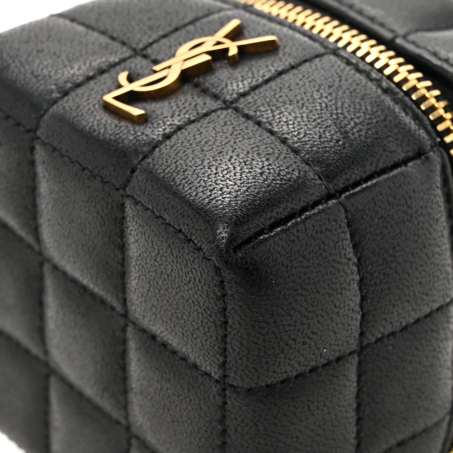 Lambskin Cassandre Matelasse Carre Mini Cube On Chain Black