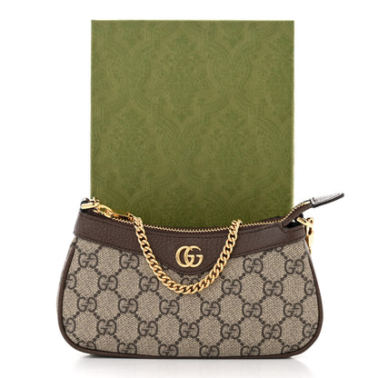 Gucci GG Supreme Monogram Textured Dollar Calfskin Mini Ophidia Chain Bag Beige Ebony 11 of 11