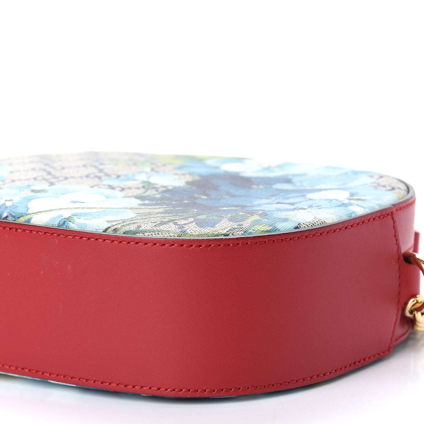 GG Supreme Monogram Blooms Mini Chain Shoulder Bag Beige Blue Navy Hibiscus Red